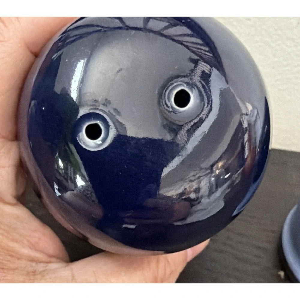 Sango Nova Blue Salt & Pepper Shakers 3.75